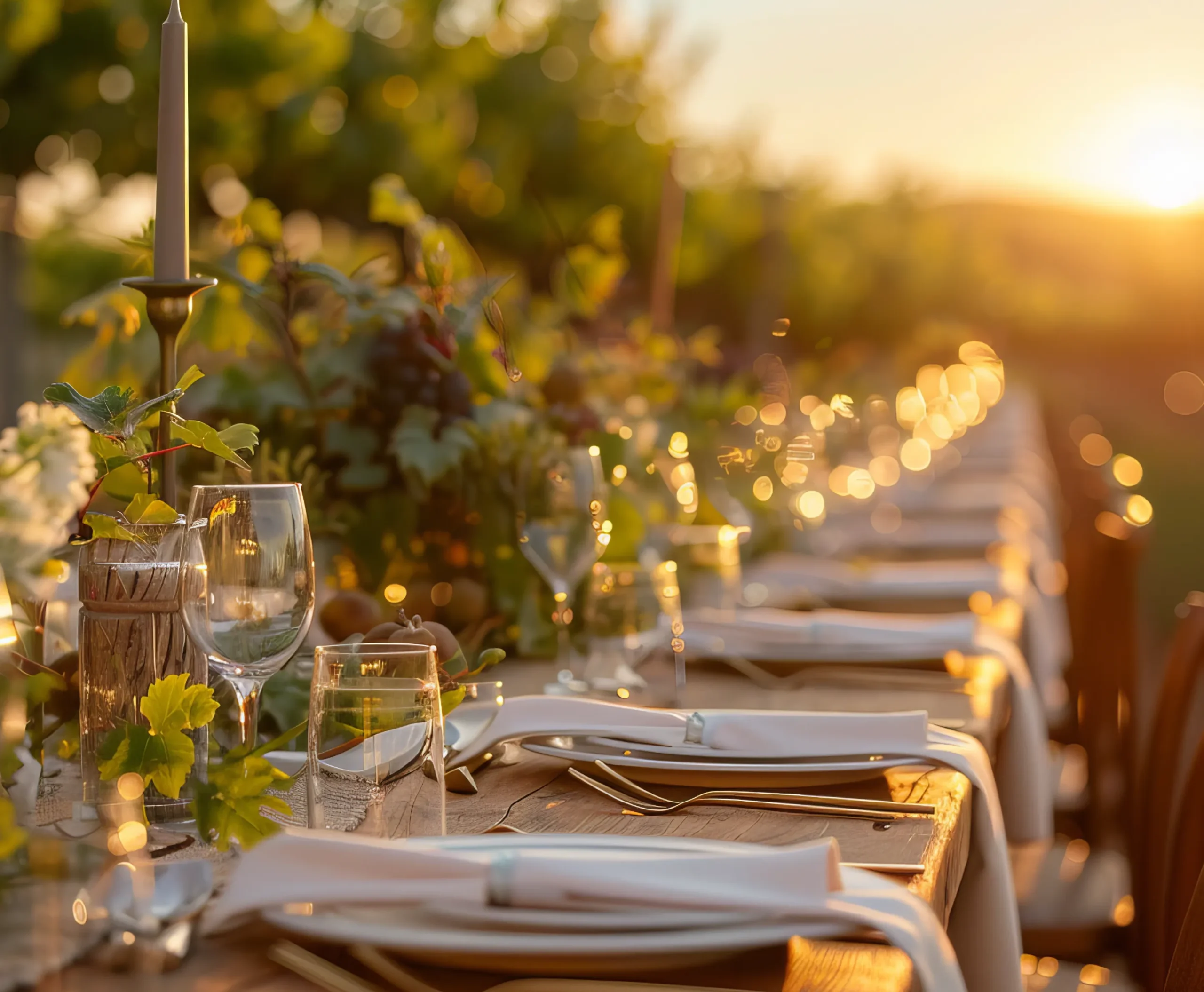 table set with reusable linens